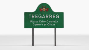 Tregarreg village sign export stephen fielding